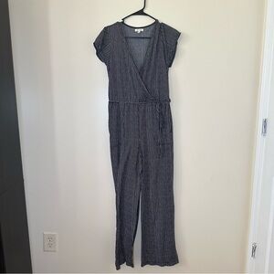 Max Studio Black and White‎ Striped Jumpsuit